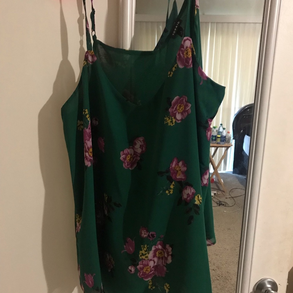 Green Floral Swing Tank